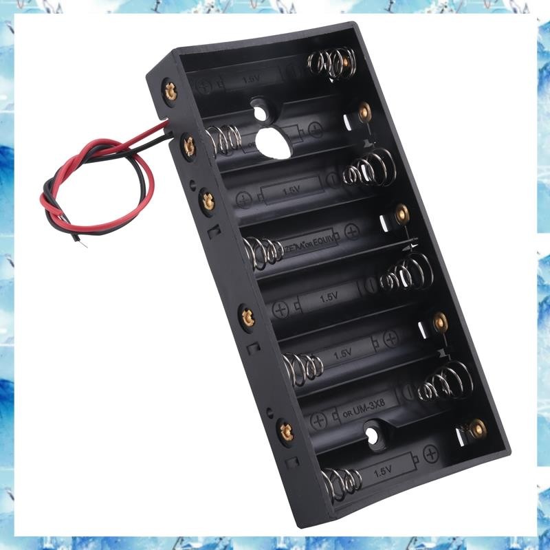 [ ] New Plastic 8 X 1.5V AA 2A CELL Battery Holder Storage Box standard 12V Case With Lead Wire