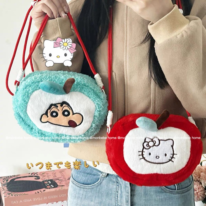 กระเป๋าใส่เหรียญ kittyชินจัง กระเป๋าสตางค์ ใส่โทรศัพท์มือถือได้ พร้อมส่ง