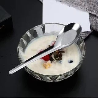 20-100ชิ้นสแตนเลสช้อนซุปก้นแบน/เงินด้ามยาวช้อนอาหาร/ครัวบนโต๊ะอาหารตัก
