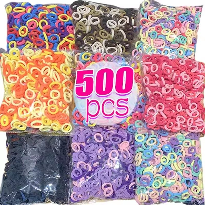 100-500ชิ้น หลากสี ไนลอนผูกผมเด็ก-ยืดหยุ่นไม่มี ครีเอทีฟ ผมผู้ถือผมหางม้า-อุปกรณ์ผมสําหรับเด็กทารกหญิงทารกเด็กวัยหัดเดินเด