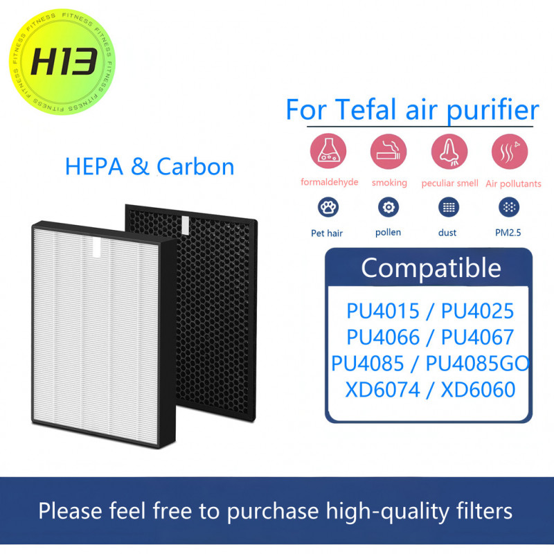 เครื่องกรองอากาศ Tefal รุ่น PU4015  PU4025  PU4066 PU4067  PU4085 PU4085GO XD6074 XD6060 HEPA + คาร์