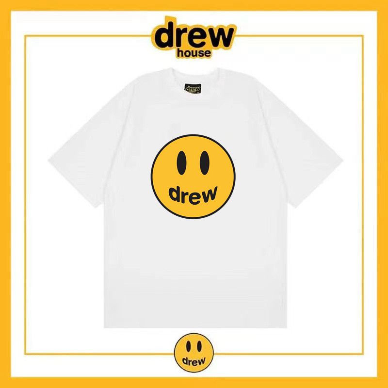 Justin Bieber Smiley Print เสื้อยืดแขนสั้นผ้าฝ้ายหลวมฤดูร้อนผู้ชายผู้หญิงแฟชั่น ราคา ถูกที่สุด ดีลบีเคเค แกลเลอรีภาพที่ 2