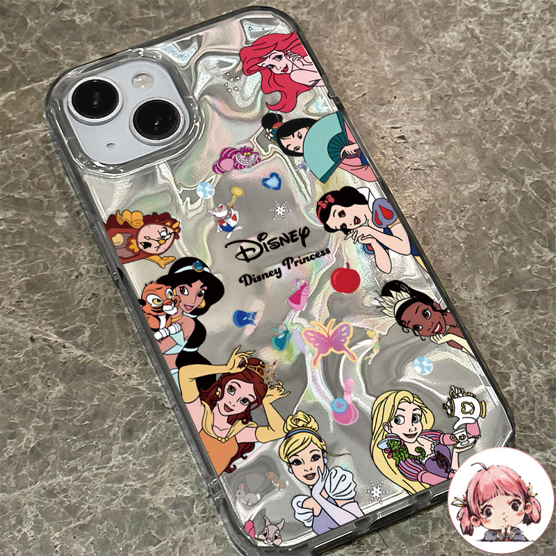 🔥 GOOD 🔥 เคสดูเหมือนว่าระลอกคลื่นน้ำ ตัวการ์ตูน เจ้าหญิง สวย สําหรับ iPhone 16 15 14 13 12 7 8 PLUS PRO PROMAX X XS XR