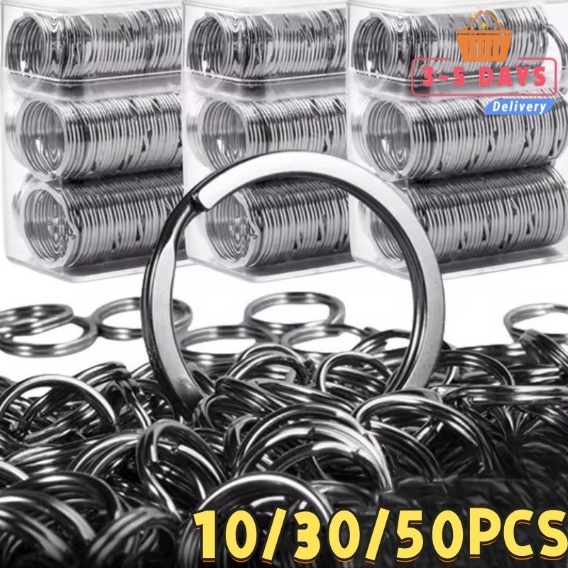 [3-5วันมาถึง]10/30/50ชิ้นพวงกุญแจโลหะพร้อมแหวนแยก,แหวนกุญแจรถที่ทนทานสําหรับงานฝีมือ ทําเอง,จํานวนมากพวงกุญแจสําหรับใช้ในบ้าน/สํานักงาน,สนิม-การพิสูจน์ ใส่กุญแจแหวน