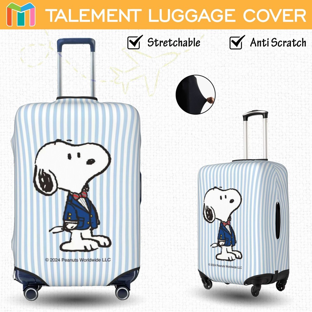Snoopy ผ้าคลุมกระเป๋าเดินทาง ผ้าสแปนเด็กซ์ แบบยืดหยุ่น ยืดหยุ่น Luggage Cover 18 20 22 24 26 28 30 32 นิ้ว DD5