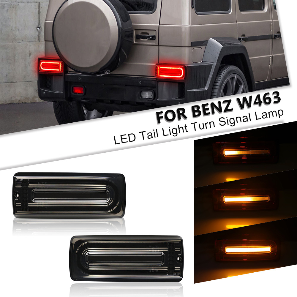 2x ไฟท้าย LED สําหรับ Benz G-Class W463 G500 G550 G55 G63 AMG 1999 -2018 แบบไดนามิกไฟเลี้ยวเบรคไฟวิ่ง