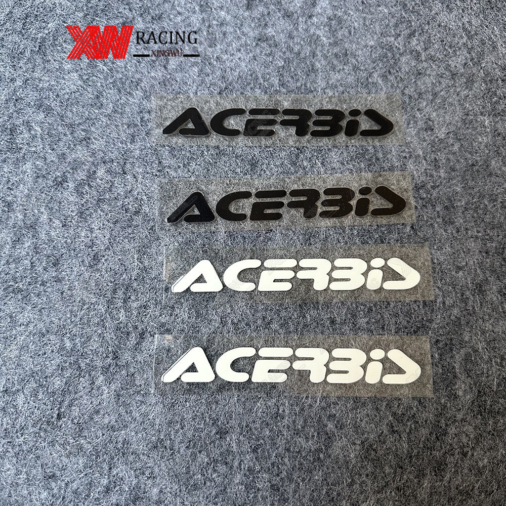 XW RACING Acerbis สติ๊กเกอร์ สติกเกอร์โลโก้รถจักรยานยนต์ การ์ดแฮน ตกแต่ง รูปลอก ดำ / ขาว 1 คู่