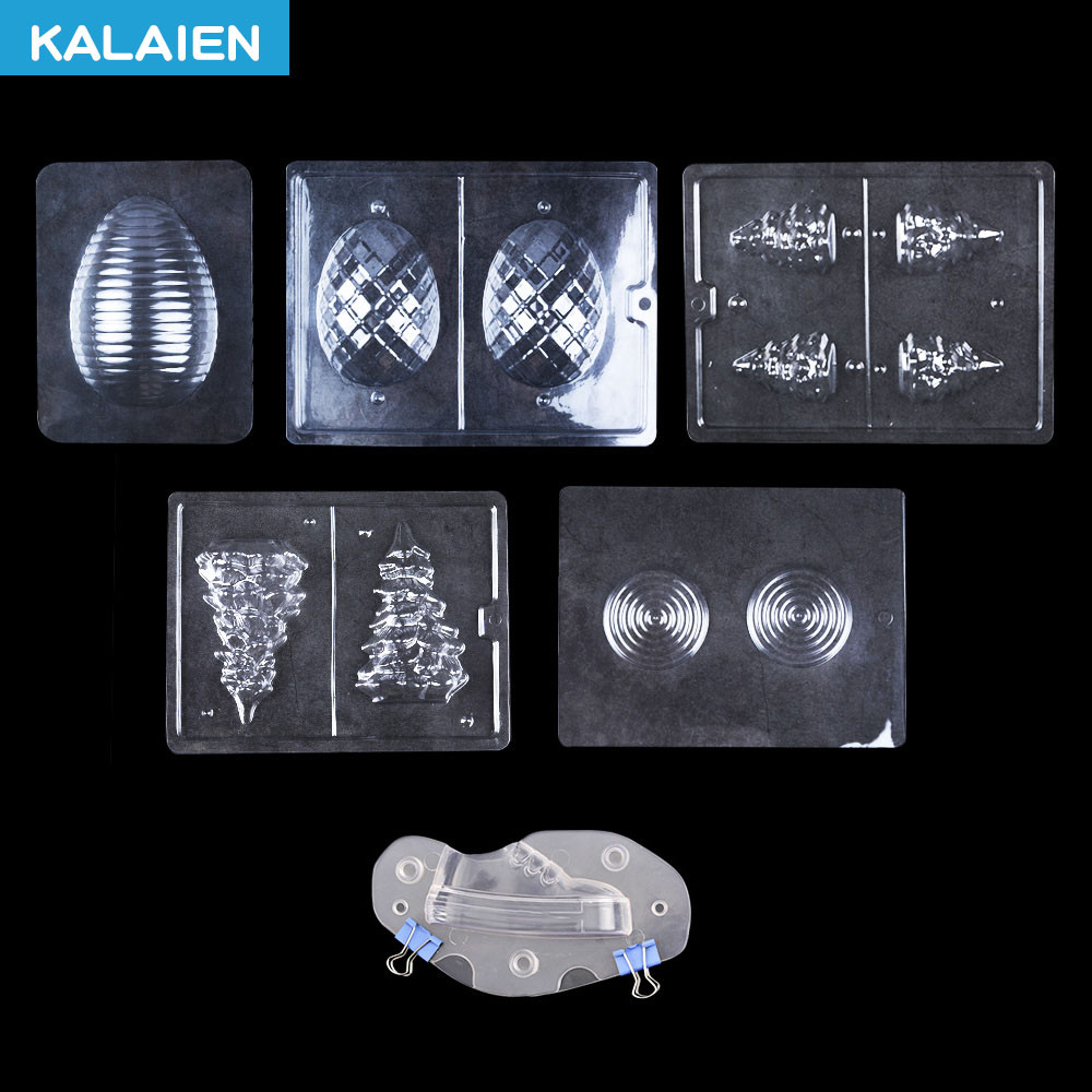 Kalaien หลายรูปแบบล้างช็อคโกแลตแม่พิมพ์ DIY อบไข่ไดโนเสาร์, ต้นคริสต์มาส, รอบ, รองเท้ารูปร่างแม่พิมพ์วัสดุ PP ช็อคโกแลตแม่พิมพ์อีสเตอร์, คริสต์มาส
