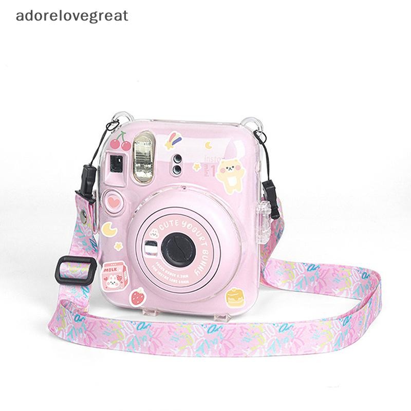Alt สําหรับ Fujifilm Instax Mini 12 โปร่งใสกล้องป้องกันพกพากระเป๋าพร้อมสายคล้องไหล่กระเป๋าเก็บ DRG