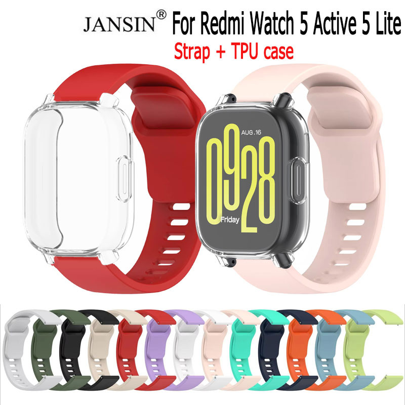 สาย Redmi watch 5 active สายนาฬิกาข้อมือซิลิโคน+เคส สำหรับ Redmi watch 5 lite สมาร์ทวอทช์
