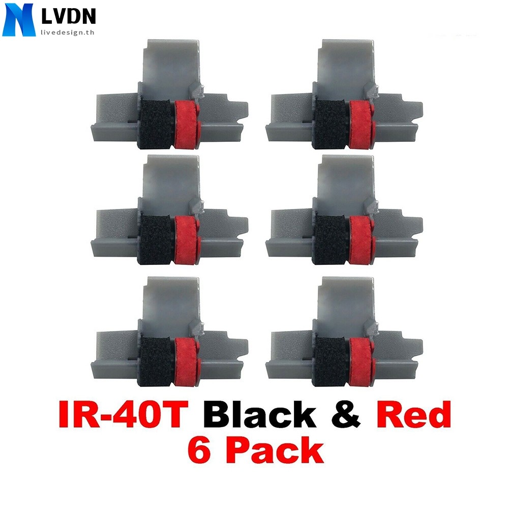 6 แพ็ค IR-40T ลูกกลิ้งหมึกเครื่องคิดเลขสีดําและสีแดง IR40T สําหรับ Casio ผลิตภัณฑ์คุณภาพสูง