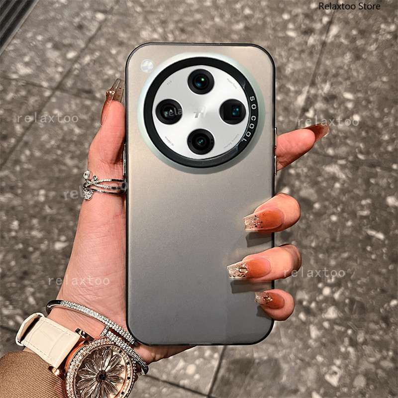 ปลอกสําหรับ OPPO FindX8 ค้นหา X8 X7 X6 Pro Ultra X7Ultra X8Pro OPPOFindX8Pro 5G 2024 โลหะ Aurora Frosted แฟชั่น Hard เคสโทรศัพท์กันชนกันกระแทกฝาหลังปลอก