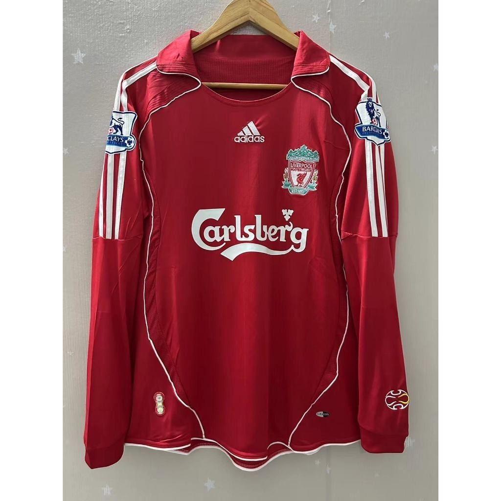 รูปแบบใหม่06-07-08 Liver.pool แขนยาว GERRARD TORRES คุณภาพสูง Home Retro ฟุตบอล Jersey เสื้อยืดที่กําหนดเอง