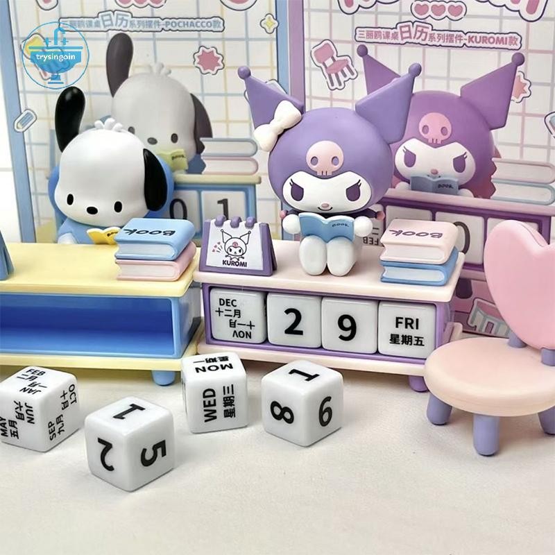 [trysingoin] Sanrio Kuromi Pochacco ปฏิทินตั้งโต๊ะ Series เครื่องประดับน่ารักตกแต่งโต๊ะวันเกิดสําหรับเด็กของขวัญปีใหม่ TH