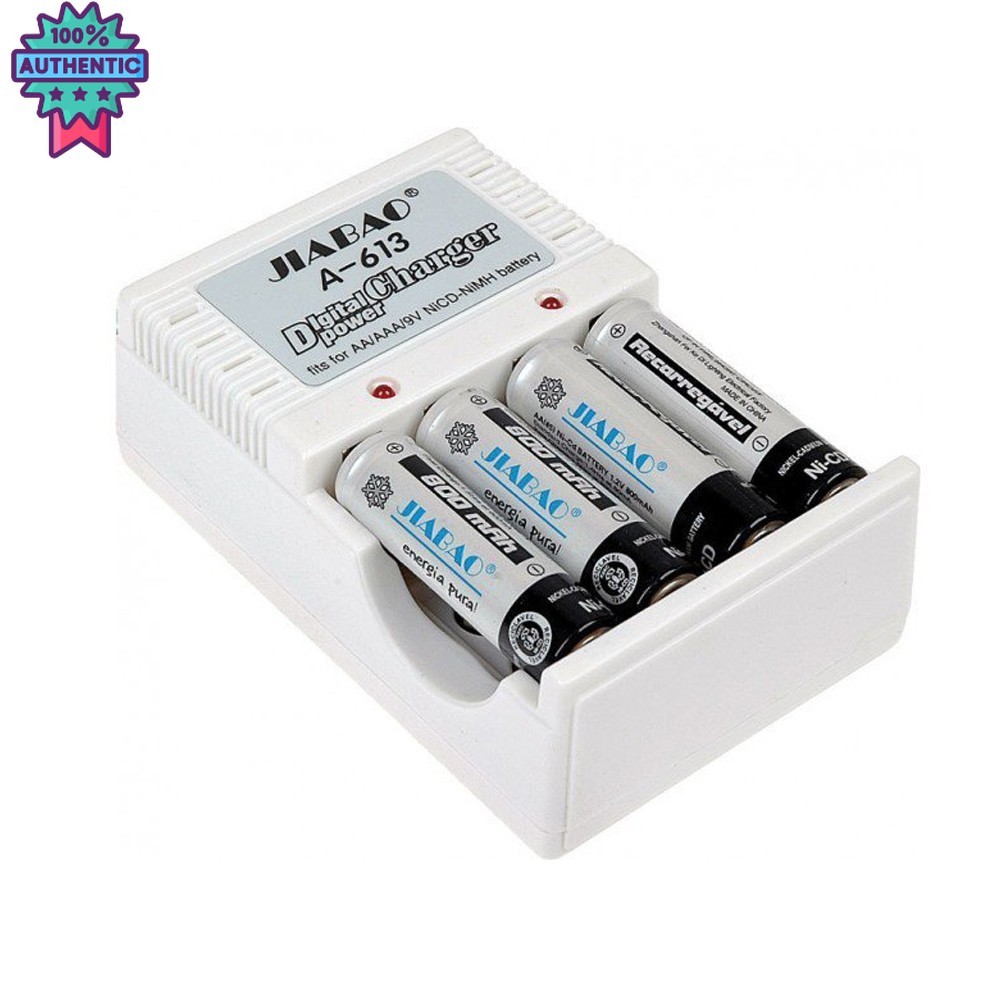 เครื่องชาร์จถ่าน ที่ชาร์จถ่าน แท่นชาร์จถ่าน AA AAA 9V Jiabao  A-613 รุ่น A-613-53A-Song-p ที่ชาร์จถ่