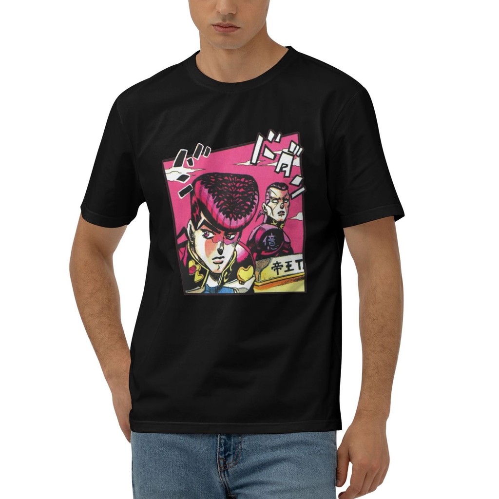 T-Shirt ผู้ชาย Josuke Okuyasu จาก JoJo's Bizarre Adventure ขนาดพอดีหลังซัก