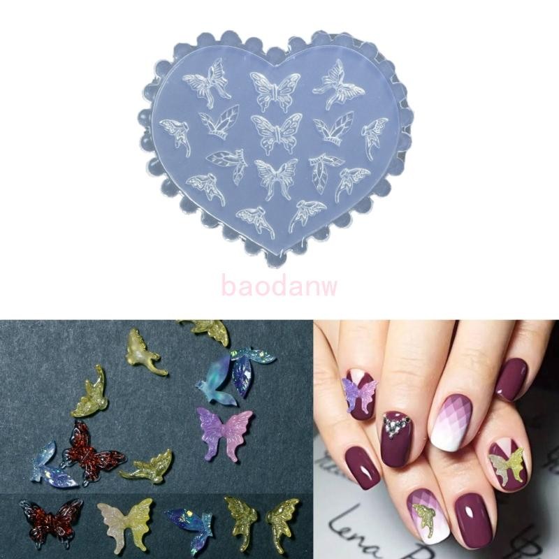 Bdw Nail Art แม่พิมพ์ซิลิโคนลายนูน 3D เล็บ Mould ตกแต่งสําหรับ Manicurists
