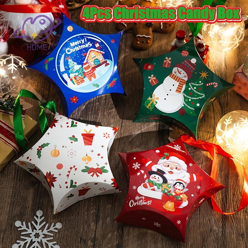 [mayhome] กล่องของขวัญกล่องขนมคริสต์มาส Packging เด็กโปรดปรานตกแต่งปีใหม่มีความสุขห่อของขวัญวันหยุด {TH}