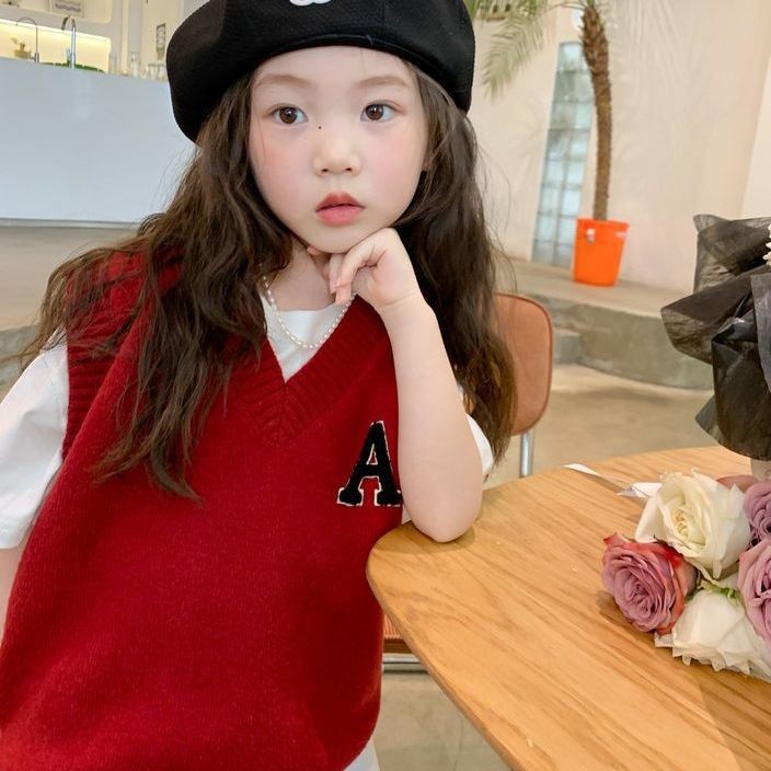 ชายหญิงฤดูใบไม้ร่วงฤดูหนาวคอวีเสื้อสวมหัวสีทึบแขนกุดถักเสื้อกันหนาว