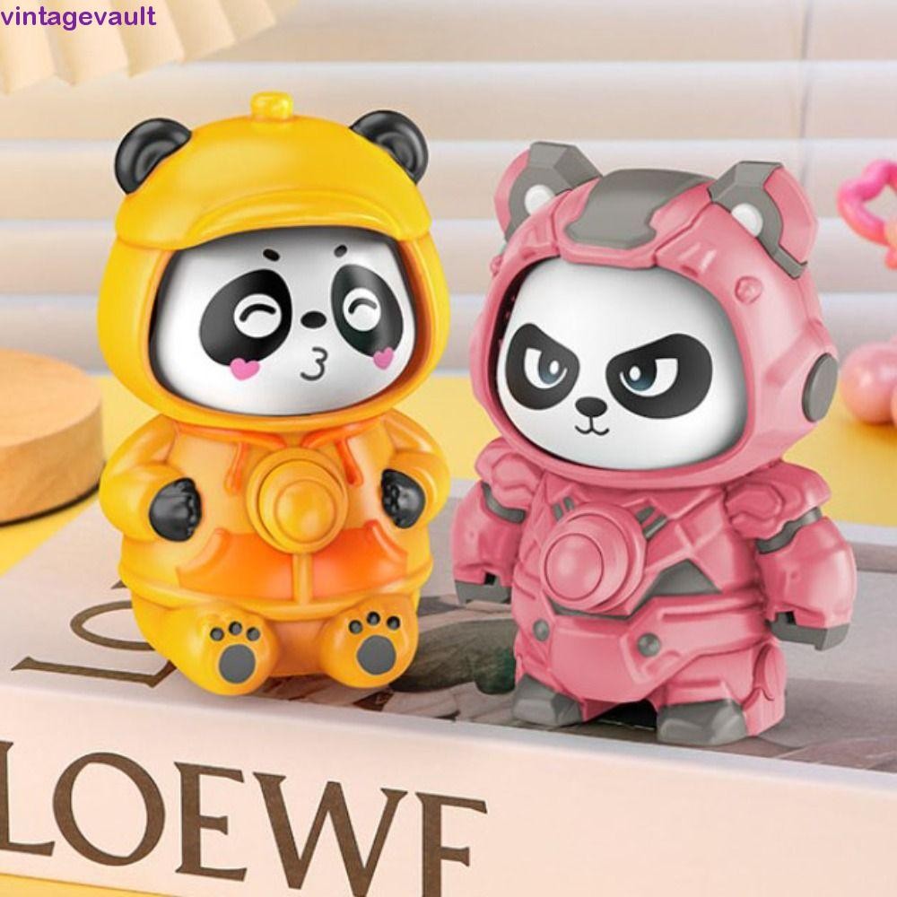 Vintagevault Sichuan Face Changing Doll, Face Change Sichuan Opera Face Changing ตุ๊กตาแพนด้า, ตุ๊กตาโมเดลพลาสติก DIY งานฝีมือสไตล์จีนเปลี่ยนใบหน้าของเล่นเด็กเล่นอุปกรณ์