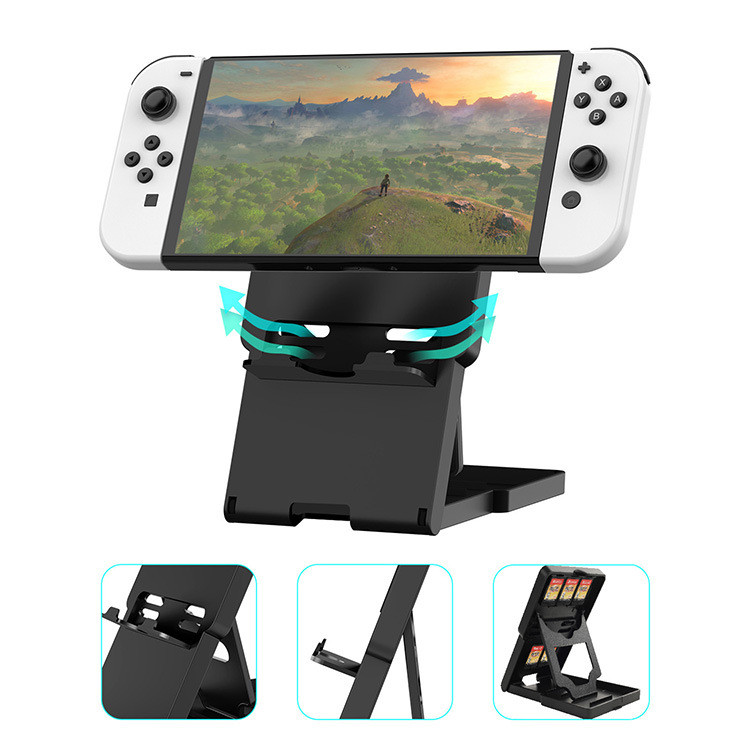 ที่วางขาตั้งสําหรับ Nintendo Switch, ขายึด Switch Lite, ขาตั้งเล่นขนาดกะทัดรัดแบบพกพาแบบพับได้แบบปรับได้สําหรับ Switch OLED