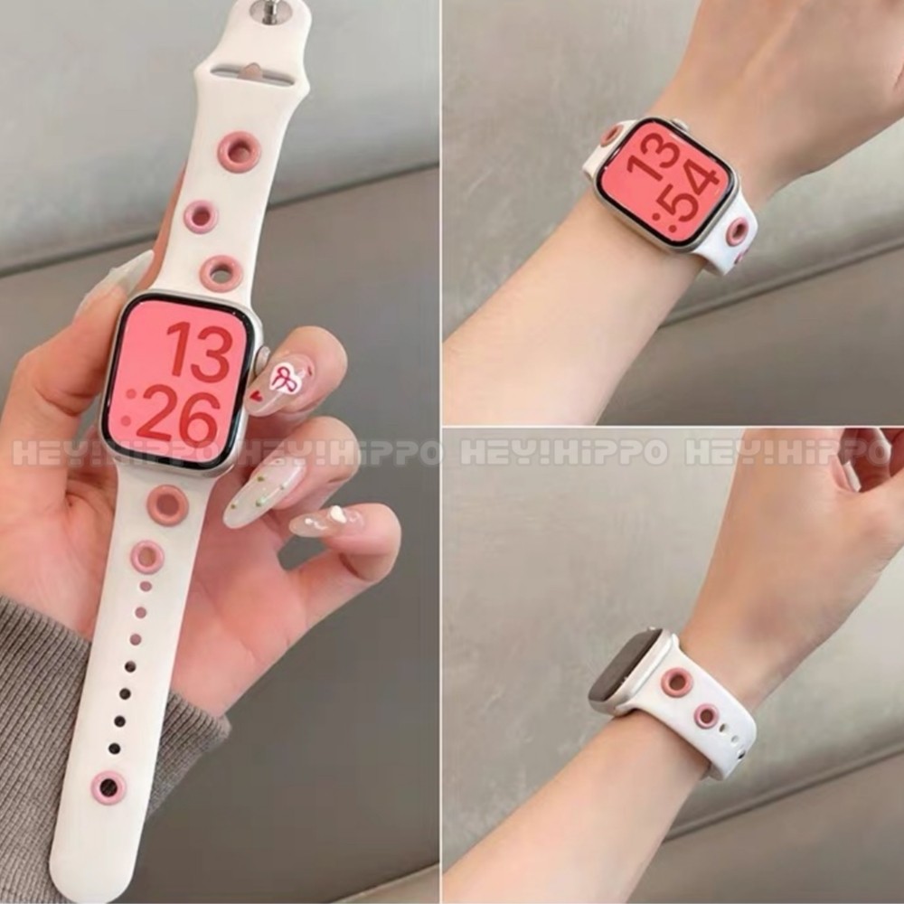 สายรัดออกแบบวงกลมสีรุ้งเหมาะสําหรับสมาร์ทวอทช์ซีรีส์ 10/9/8/7/6/5/SE/4/3 สายรัดซิลิโคนเหมาะสําหรับ ฉันดู 49/46/45/44/42/41/40/43มม