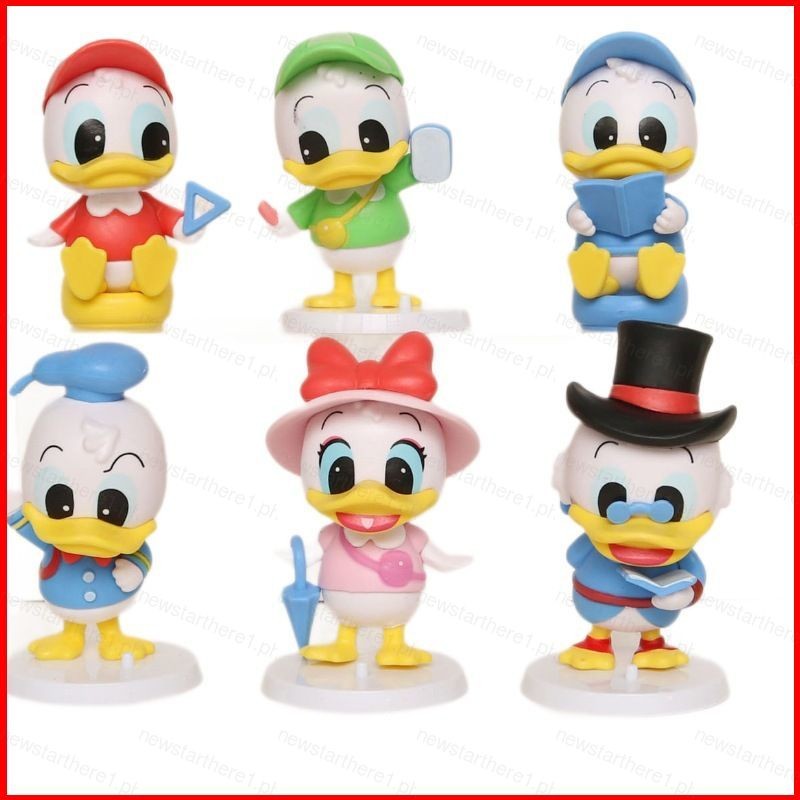 Jason 6 ชิ้น Donald Duck Action Figure รุ่น Q Daisy Duck Donald Duck เรียนรู้ตุ๊กตาของเล่นตุ๊กตาเครื