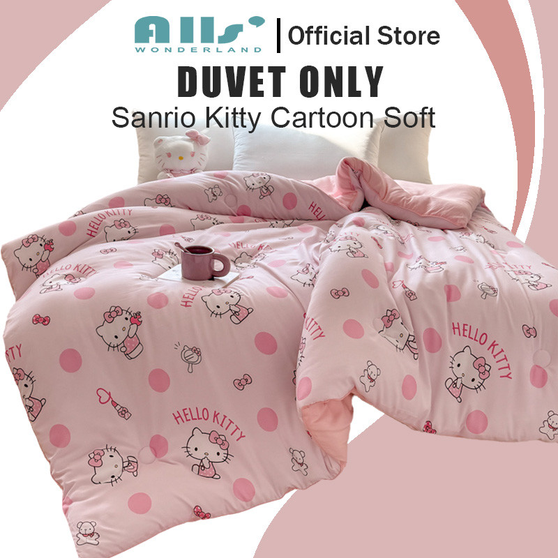 sanrio ผ้านวม queen duvet การ์ตูน ผ้าห่มนวม น่ารัก Mymelody Kuromi Cinnamoroll Dog Hello Kitty คิตตี้การ์ตูนพิมพ์ Single King 3ฟุต 5ฟุต