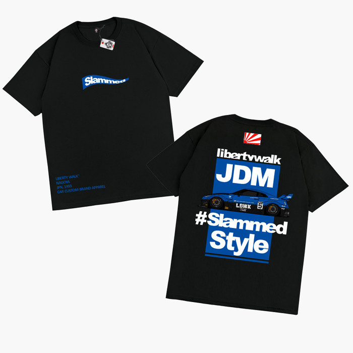 Hot sales KARIMAKE Kaos Baju JDM LIBERTY WALK SLAMMED NISSAN SKYLINE R35 - V4 HITAM