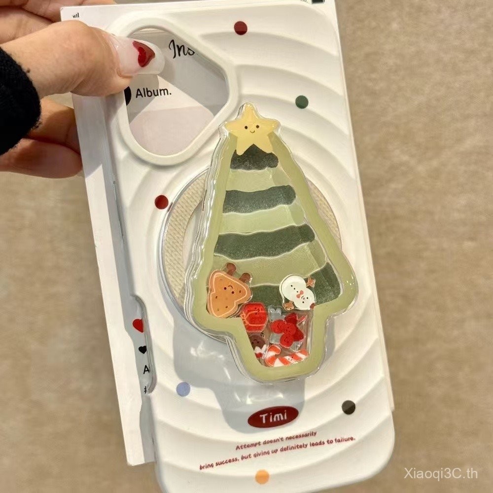 เคสโทรศัพท์สำหรับ iPhone x XS XR xsmax 11 12 13 14 15 16 Pro Max PLUS ต้นคริสต์มาสโยกตัวยึดแม่เหล็กหุ้มทั้งเครื่องกันกระแทกเคสนิ่มเคสป้องกันเคส Jov4