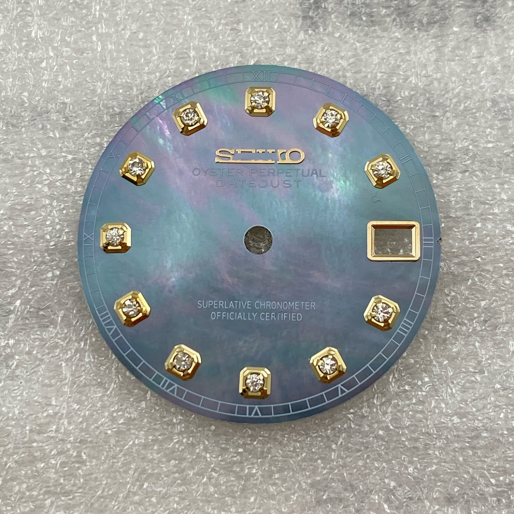 Mother-of-pearl Dial Modification Accessories 28.5mm เหมาะสําหรับ nh35 Movement Diamond Surface No Luminous