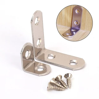 Stainless Steel L-shaped Right-angle Corner Code Fixed Bracket Furniture Connector Bathroom Thickened Partition Corner