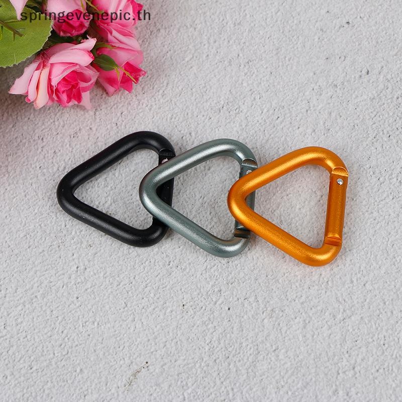 Springevenepic 1PC สามเหลี่ยมคาราบิเนอร์กลางแจ้งตั้งแคมป์เดินป่าพวงกุญแจกาต้มน้ําหัวเข็มขัด Snap คลิปใหม่