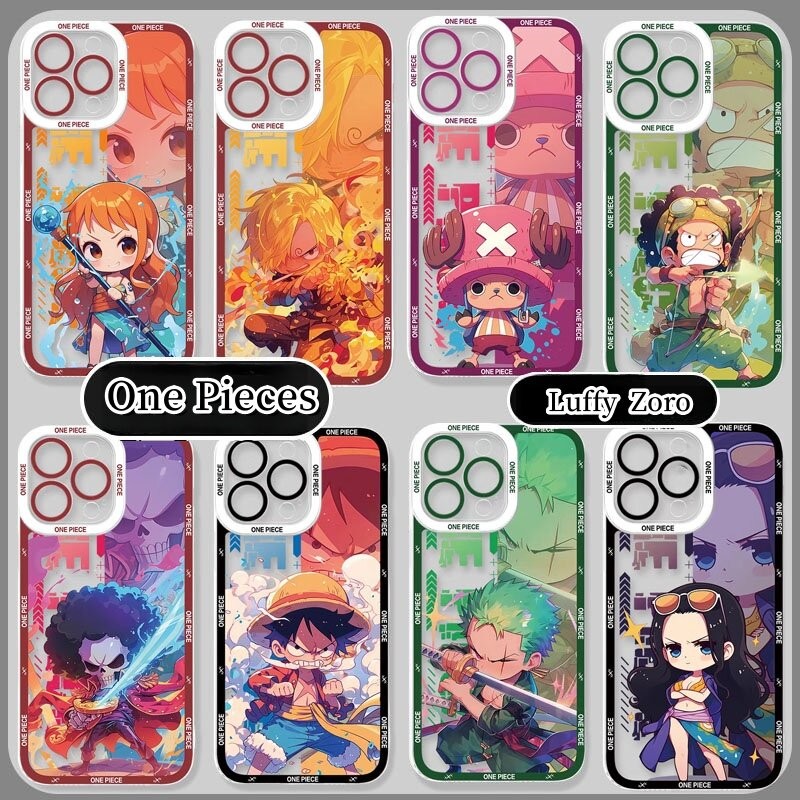 ปลอกสําหรับ RENO 11 Pro 8 6 5 7Z 8Z 2F 2Z 8T 4G 5G Realme 8 9 Pro Plus แนวโน้มยี่ห้ออะนิเมะ One Piece Cool Luffy Zoro การ์ตูนป้องกันเคสโทรศัพท์