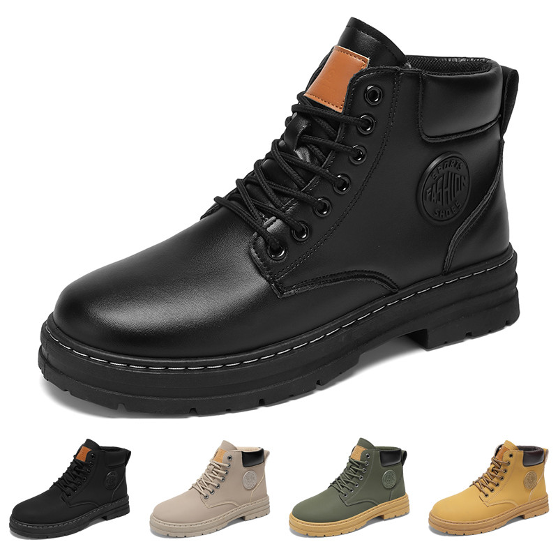 รองเท้าผู้ชาย Martin Boots รองเท้ากลางแจ้งรองเท้าเดินป่า High-Top รองเท้า Overalls รองเท้าแฟชั่นรองเท้าสบายๆหนา Soled รองเท้าเพิ่มความสูง