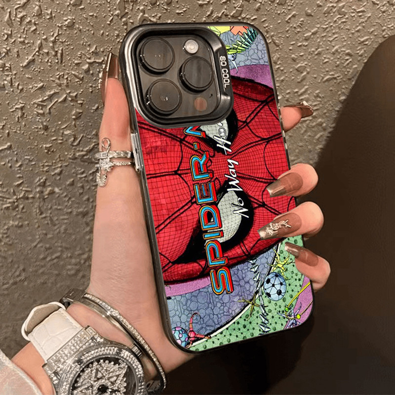 โลหะชุบโลหะด้วยไฟฟ้า ไอโฟนหมีสีชมพูfor 11 iPhone 12 13 14 15Pro MAX X XS XR 7 8Plusเดอร์แมนเย็น