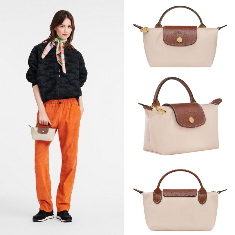 100% Longchamp lepliage original pouch Wandle & m handle tote bag ขนาด m long ear shopping bag กระเป๋าถือผู้หญิง