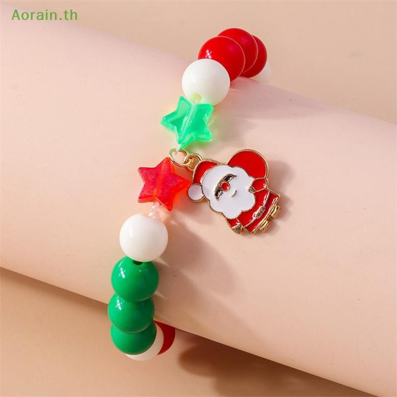 # แฟชั่นใหม่ # สร้อยข้อมือลูกปัดคริสต์มาสต้นคริสต์มาสสร้างสรรค์เกล็ดหิมะระฆังโลหะผสมจี้เครื่องประดับ .