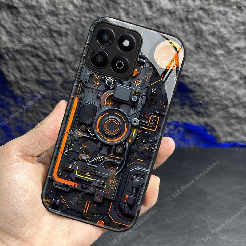 เคส Honor X7D X7C X8C เคส Honor 200 Smart 400 Lite เคสวงจร PCBA แก้วเย็นหล่อโทรศัพท์เคสเครื่องกลลมเท