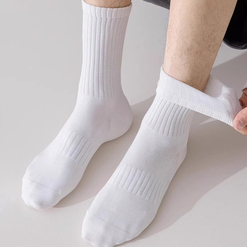 ผู้ชายสีทึบกีฬาถุงเท้าหลอดยืดหยุ่นและสะดวกสบายถุงเท้าผ้าฝ้ายอเนกประสงค์