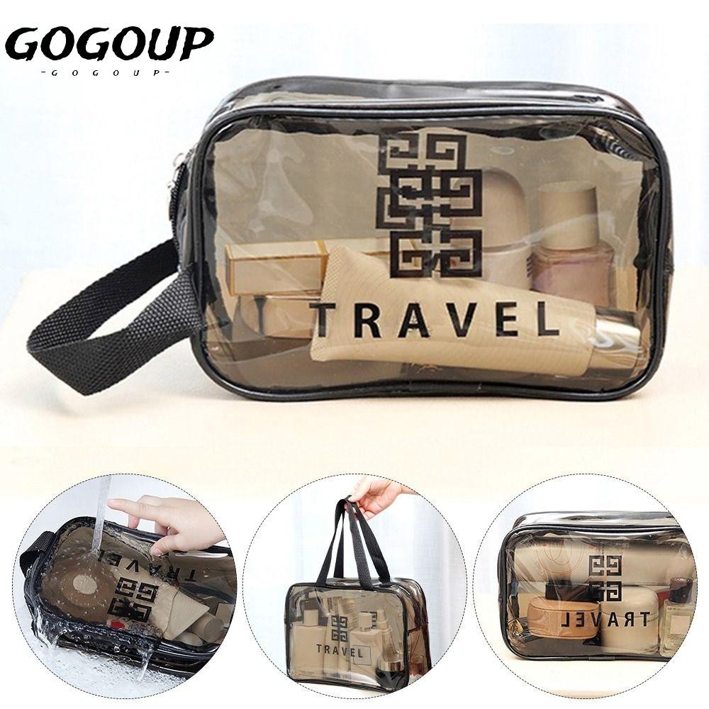 Gogoup Washbag, กระเป๋าใส่อุปกรณ์อาบน้ําสําหรับการเดินทางความจุขนาดใหญ่, กระเป๋าแต่งหน้าแบบใสกันฝุ่นที่มองเห็นได้คุณภาพสูง