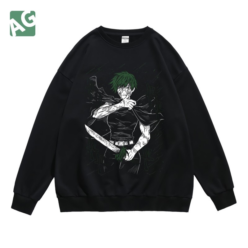 Satoru Gojo Jujutsu Kaisen อะนิเมะการ์ตูนฤดูใบไม้ร่วงและฤดูหนาวเสื้อสเวตเตอร์แขนยาวคอกลมสำหรับผู้ชายและผู้หญิง - รูปที่ 4