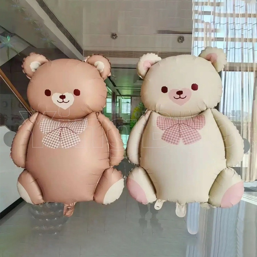 Ins 4D Matte Rainbow Bear ฟอยล์บอลลูนเด็กผู้ใหญ่วันเกิด Photo Props การ์ตูนเค้กหมีอลูมิเนียมฟิล์มบอลลูน Happy Birthday Party Baloon Baby Shower Ballon ของเล่นเด็ก