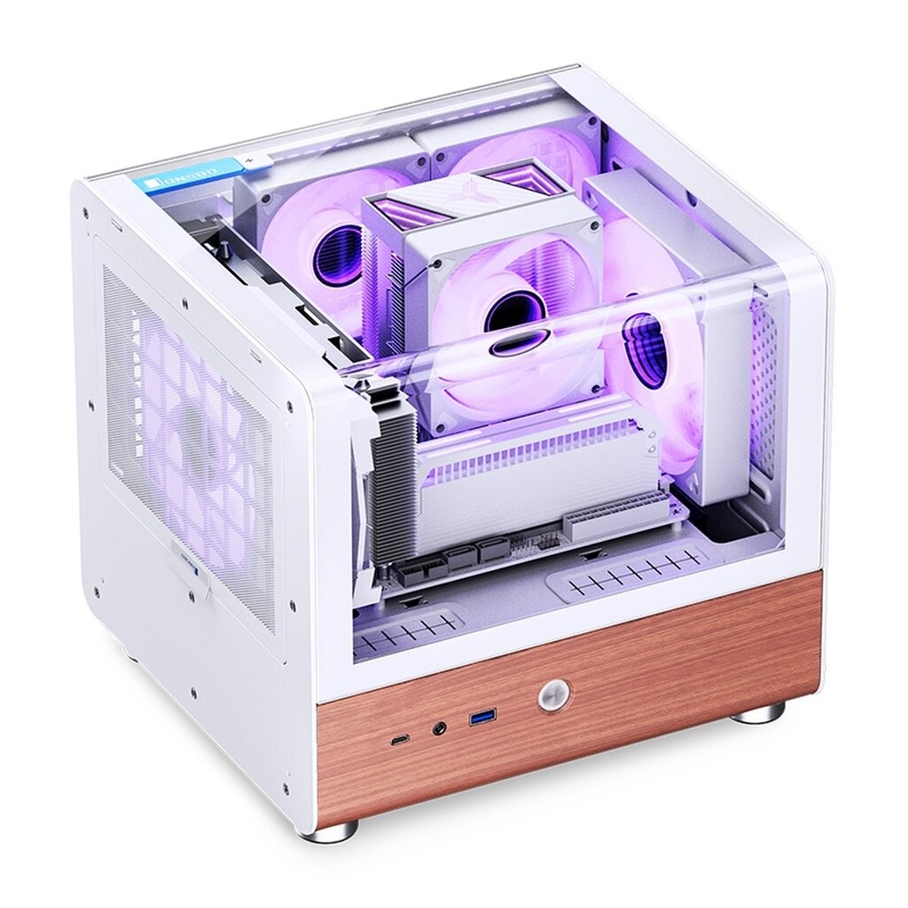 Jonsbo TK-0 White **แถมพัดลม 92mm ARGB x2** iTX Dual-Curved Glass Mini-Tower Case