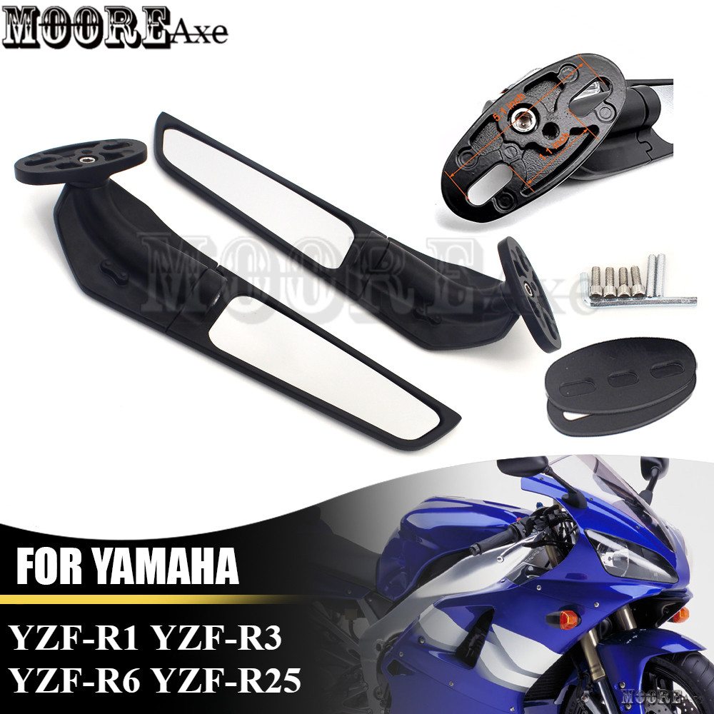 Mooreaxe สําหรับ Yamaha YZF R1 R3 R25 R6 YZF-R3 YZF-R6 YZF-R25 YZF-R1 1 คู่ Complete Wing กระจกสําหร