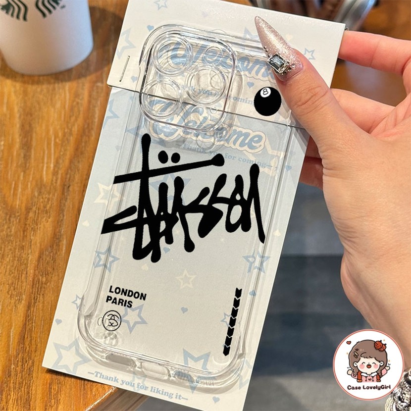 🔥ส่งจากไทย🔥ข้อความแนวโน้ม เคส IPhone 16 15 11 14 13 12 Pro Max Borderless IMD Anti-fall Phone Case