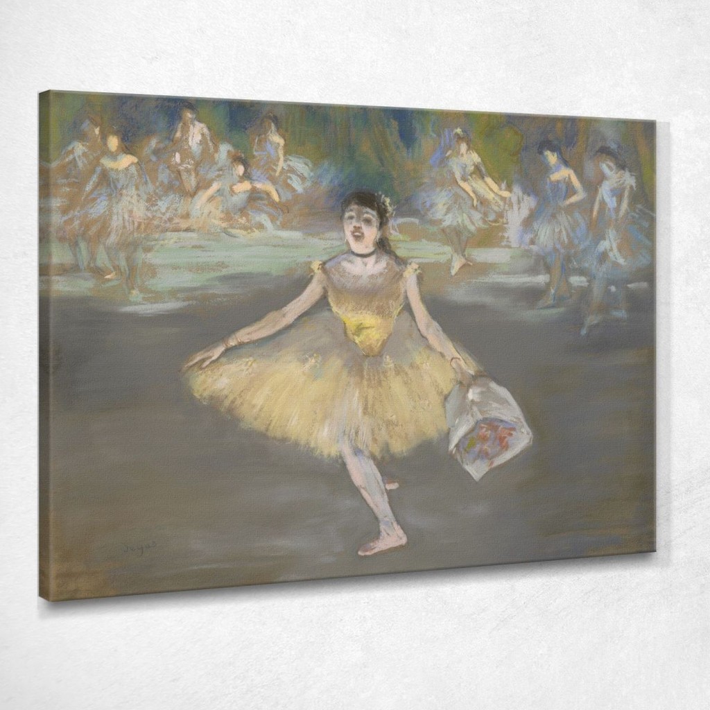 Ballerina With A Bouquet Of Flowers Edgar Degas, edg23 ภาพพิมพ์บนผ้าใบแคนวาส
