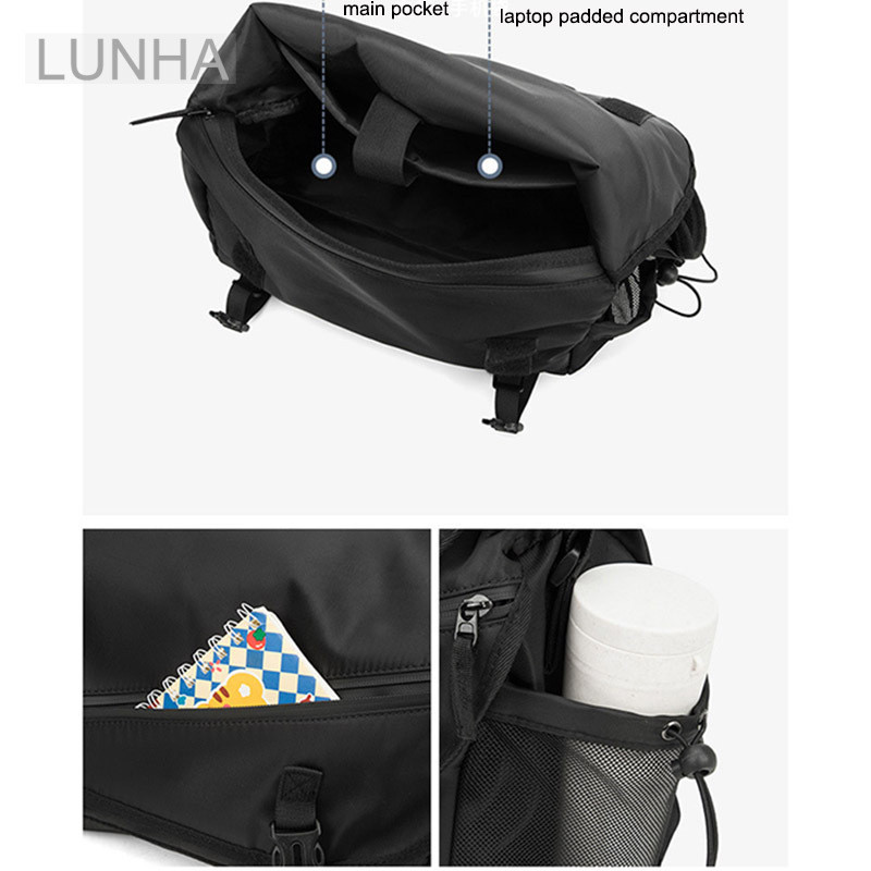 Mens Crossbody Messenger Bag ความจุขนาดใหญ่กระเป๋าสะพาย Oxford กันน้ําสําหรับลําลองกลางแจ้ง