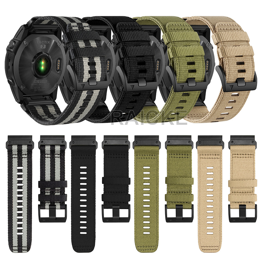 26 มม.22 มม.กีฬาสายรัดไนลอนสําหรับ Garmin Fenix 9 8 51mm 47mm/7X pro / 6 / 5X Plus / Fenix3 hr / Forerunner 935 945 955 965 970