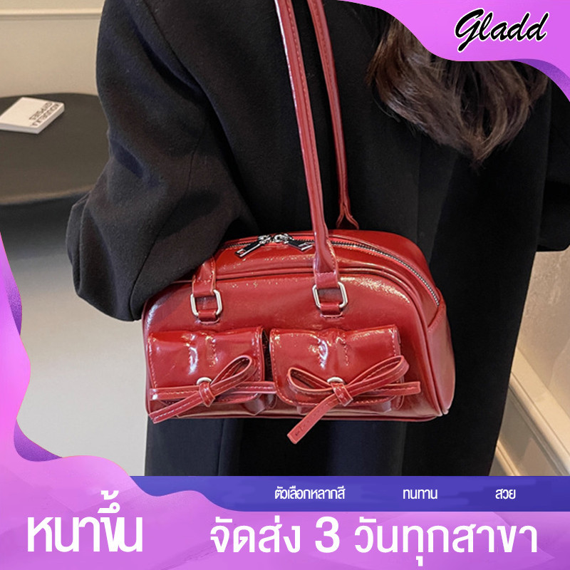 【 มาถึงภายใน 3 วัน】 standoil บอสตันสุภาพสตรีวินเทจฝรั่งเศสบัลเล่ต์เกาหลีรุ่นอเนกประสงค์กระเป๋าสะพายไหล่ม